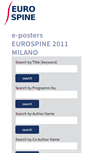 Mobile Screenshot of epostermilano.eurospine.org